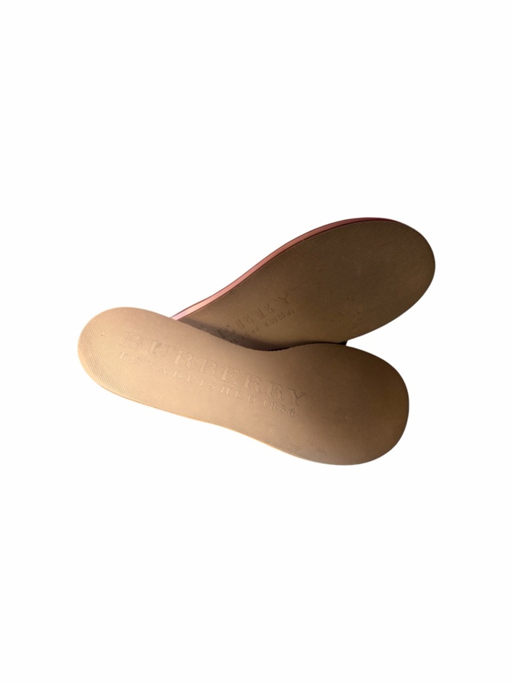 Burberry Tan and Beige Check Thong Sandals - Picture 4 of 5